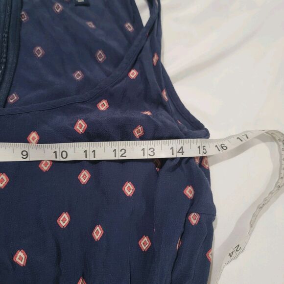 Lucky Brand Womens Jumpsuit Size 2X Boho Navy Blue Aztec - Picture 6 of 8